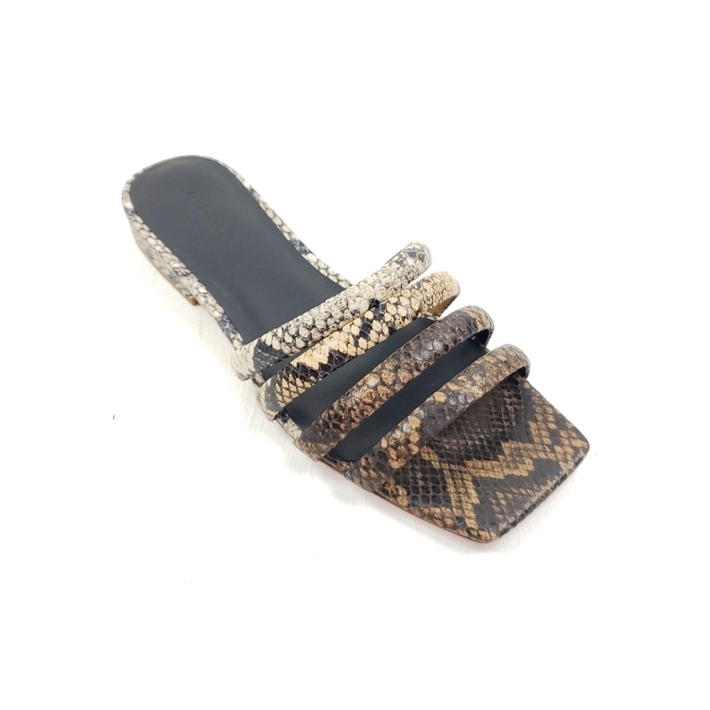 Vince. Zahara coffee azzurra tri color reptile leather sandal size 7.5 n…